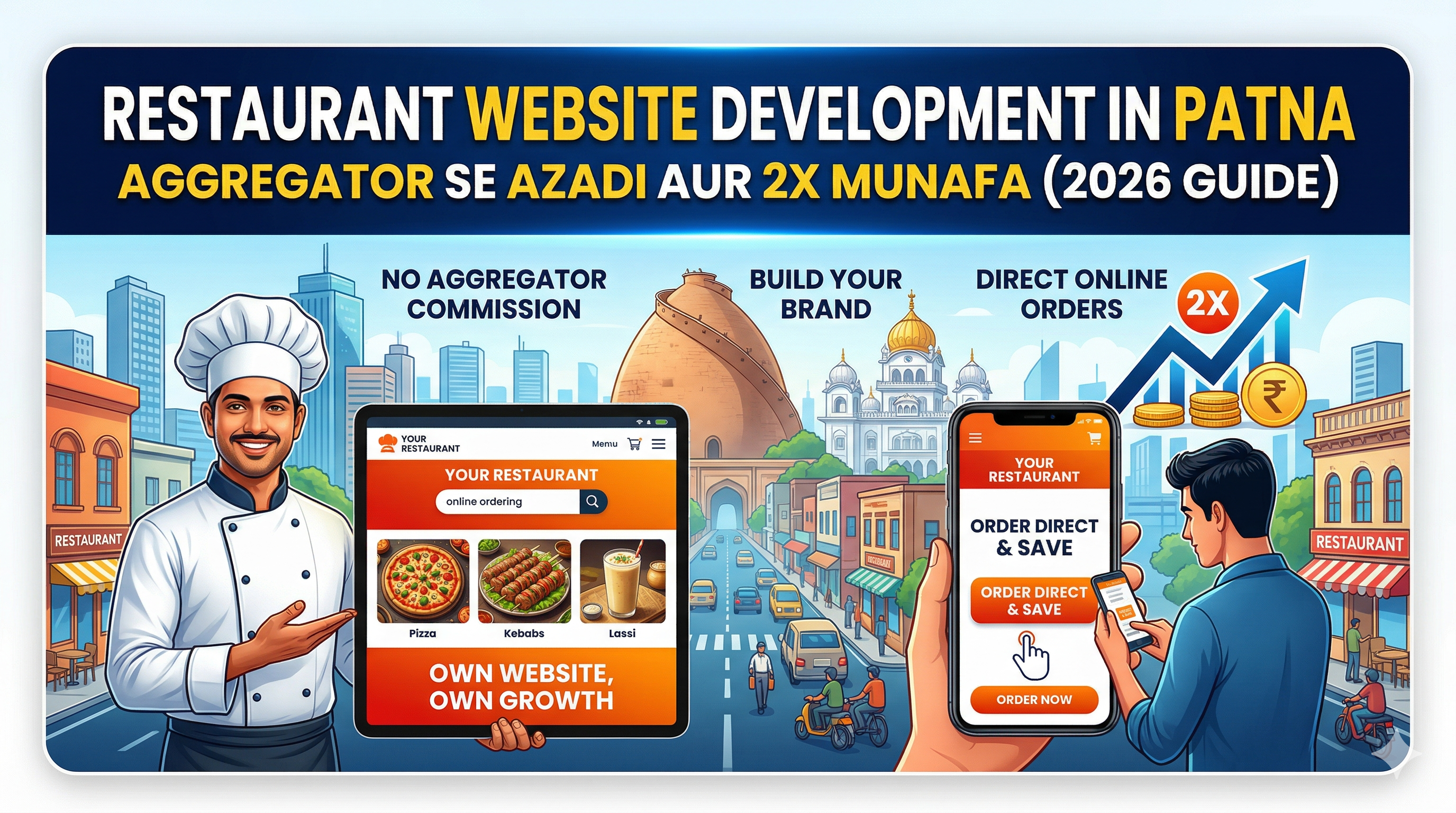 Restaurant Website Development in Patna: Aggregator Se Azadi aur 2x Munafa (2026 Guide)