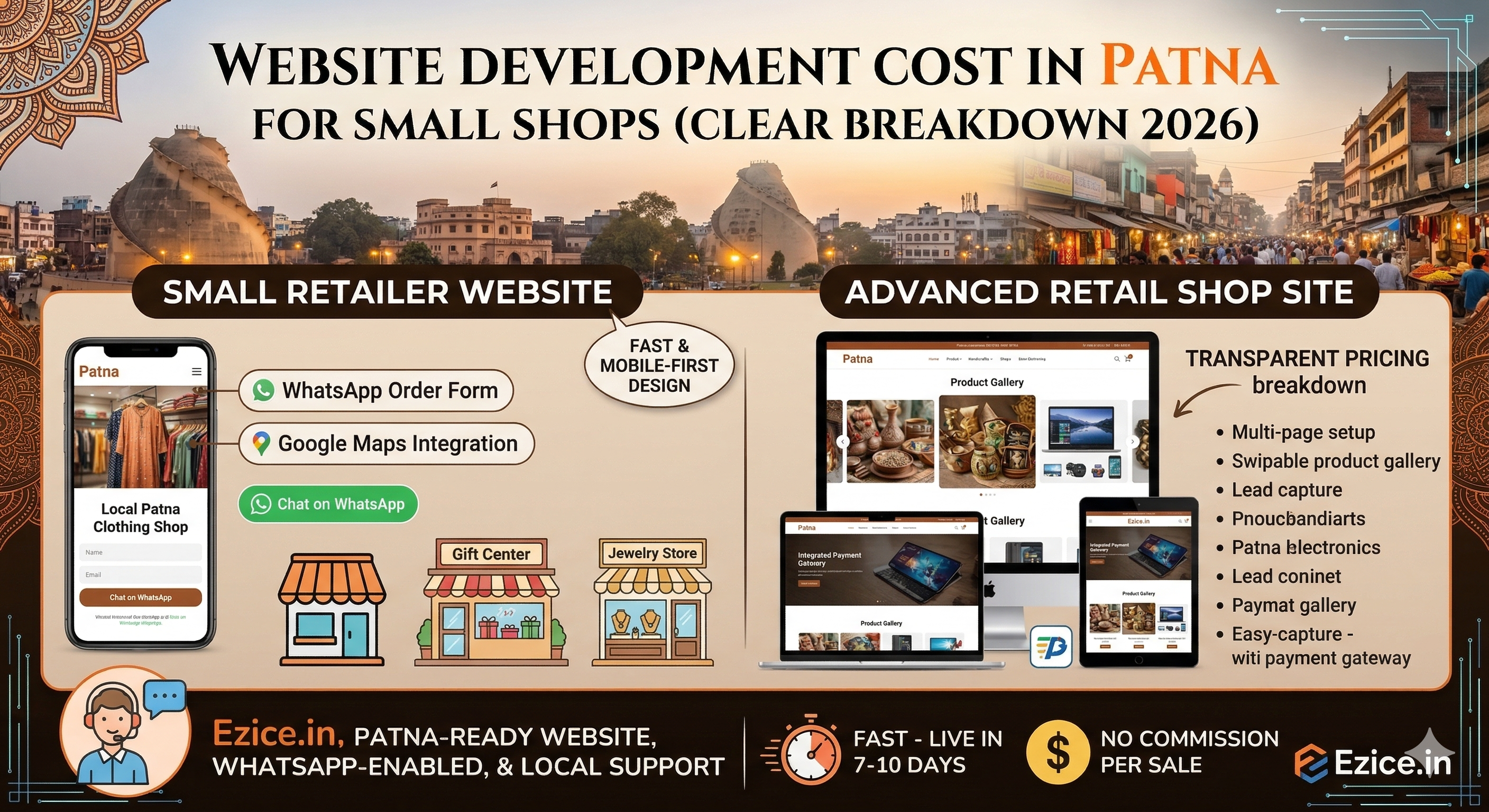 Website Development Cost in Patna For Small Shops (Clear Breakdown 2026)
